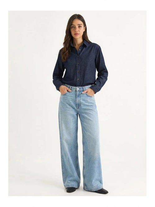 Chemise en denim de coton femme lucci - Kiabi