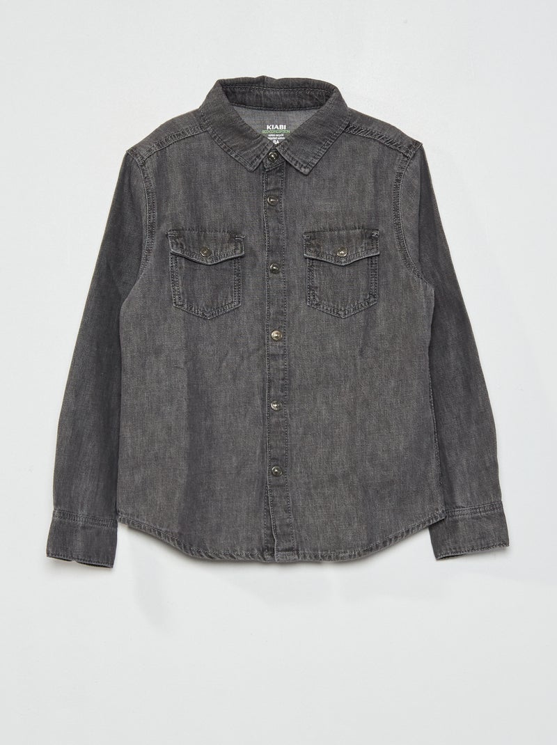 Chemise en denim Gris - Kiabi
