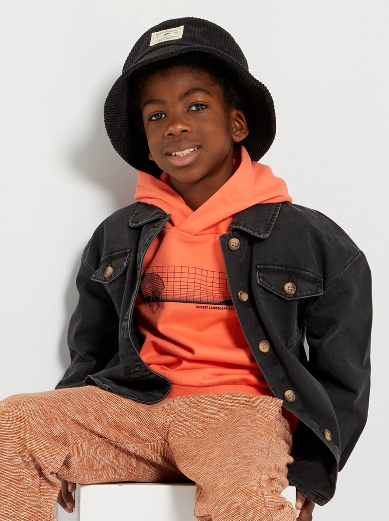 Chemise en denim noir - Kiabi