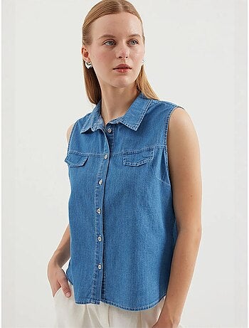 Chemise en denim sans manches en coton bdart