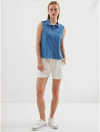 Chemise en denim sans manches en coton bdart