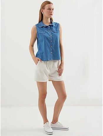 Chemise en denim sans manches en coton bdart