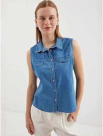 Chemise en denim sans manches en coton bdart
