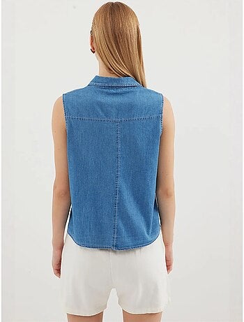 Chemise en denim sans manches en coton bdart