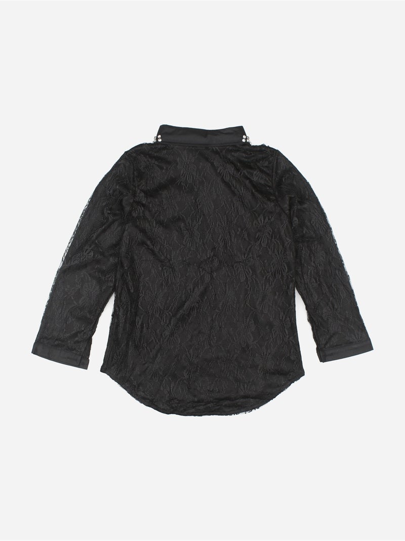 Chemise en dentelle Noir - Kiabi
