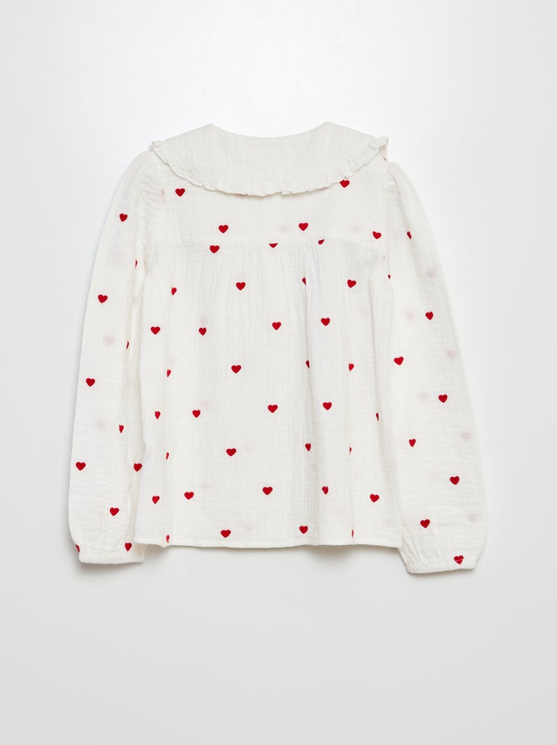 Chemise en double gaze de coton Blanc - Kiabi