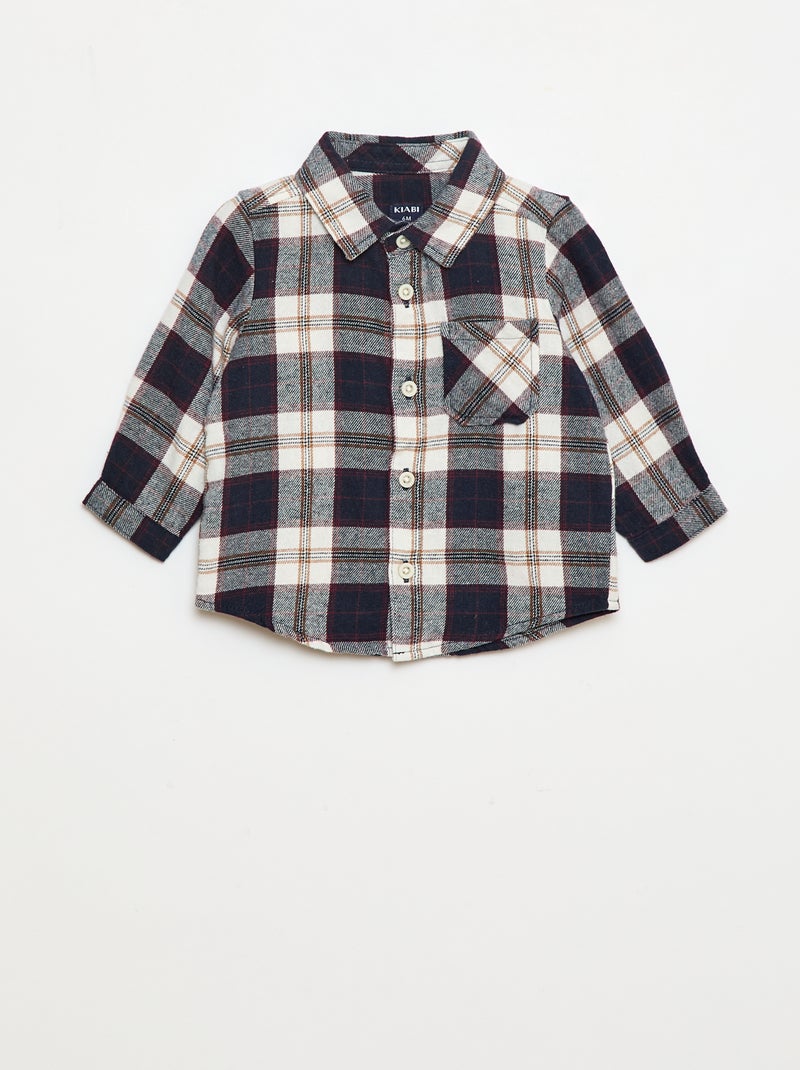 Chemise en flanelle à carreaux Blanc - Kiabi