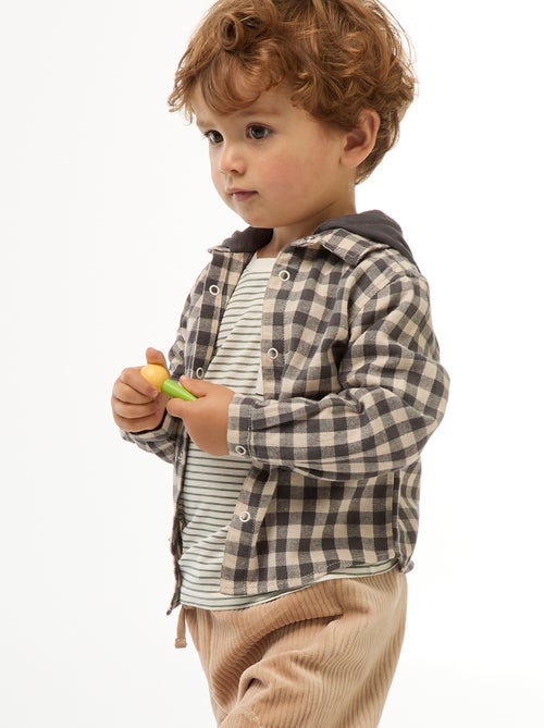 Chemise en flanelle à carreaux - Kiabi