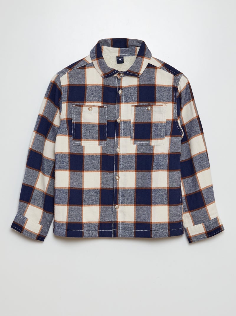 Chemise en flanelle à carreaux Bleu - Kiabi