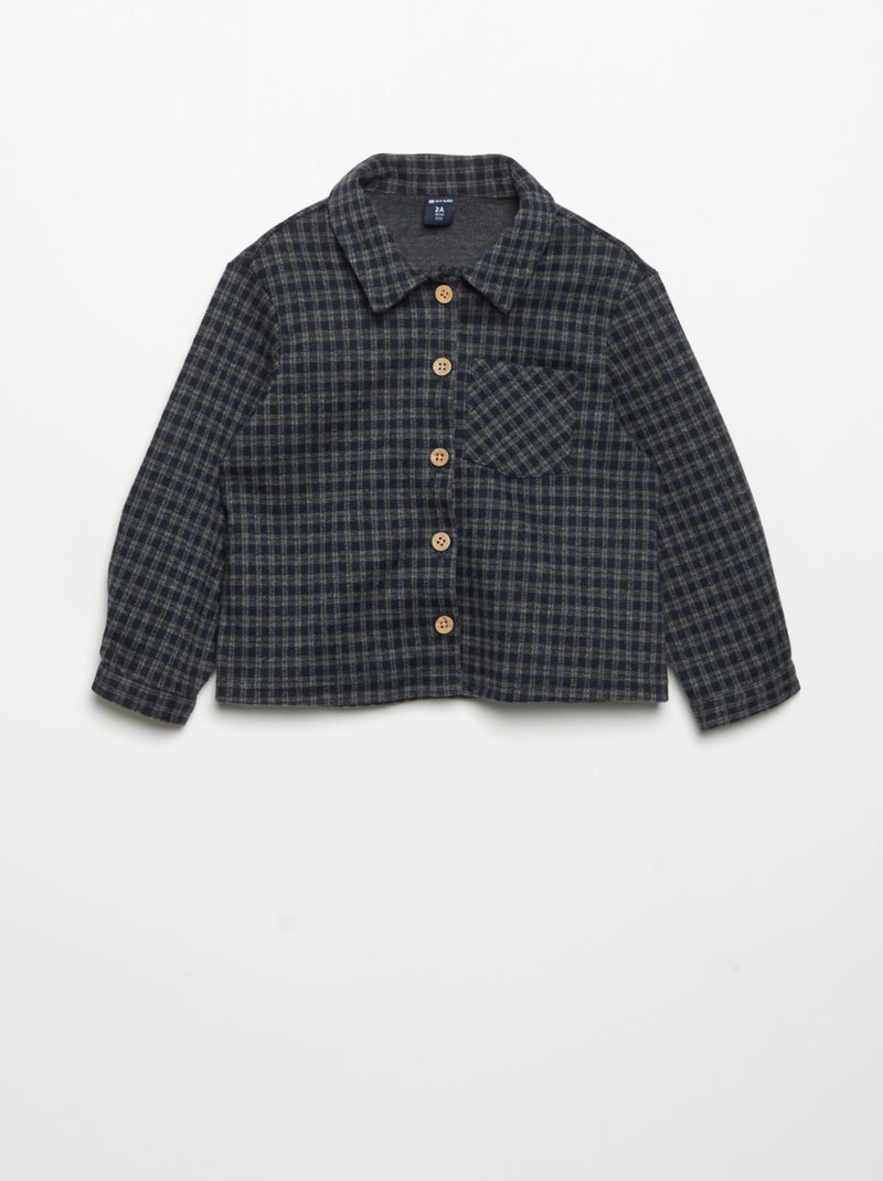Chemise en flanelle à carreaux Bleu - Kiabi