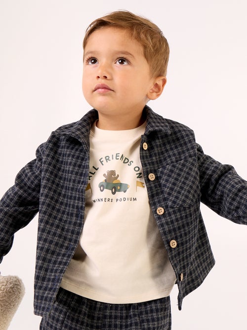 Chemise en flanelle à carreaux - Kiabi