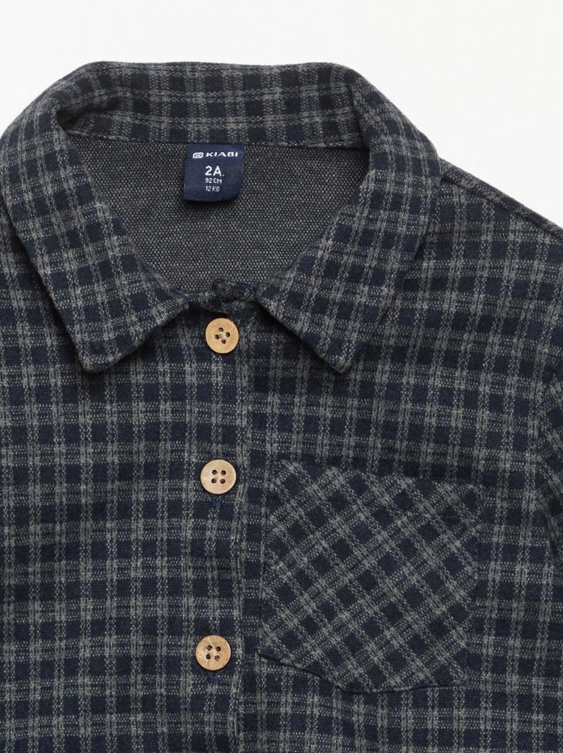 Chemise en flanelle à carreaux Bleu - Kiabi