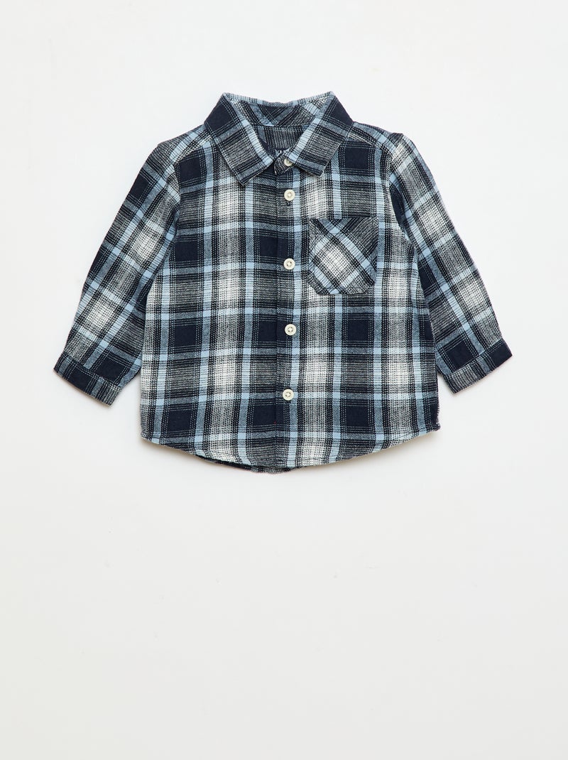 Chemise en flanelle à carreaux Bleu marine - Kiabi