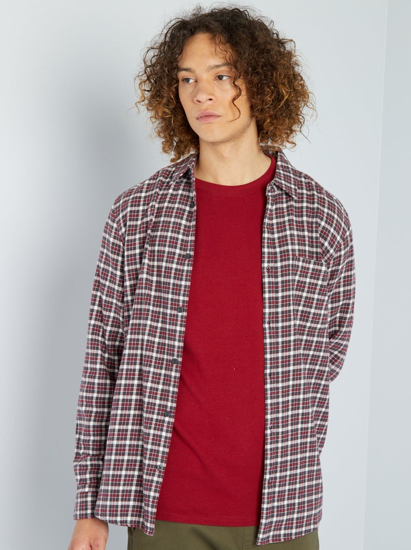 Chemise Flanelle St John's Bay Homme XXL Rouge Blanc Bleu Carreaux