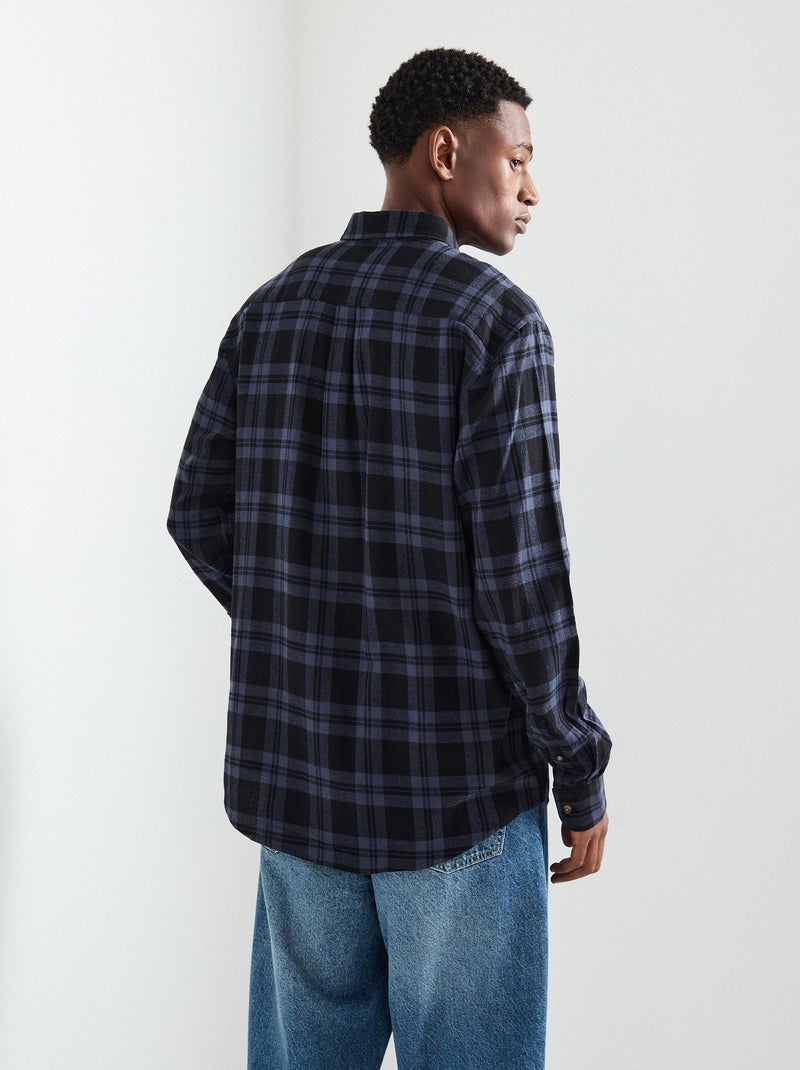Chemise en flanelle à carreaux, MO Fashion Bleu - Kiabi