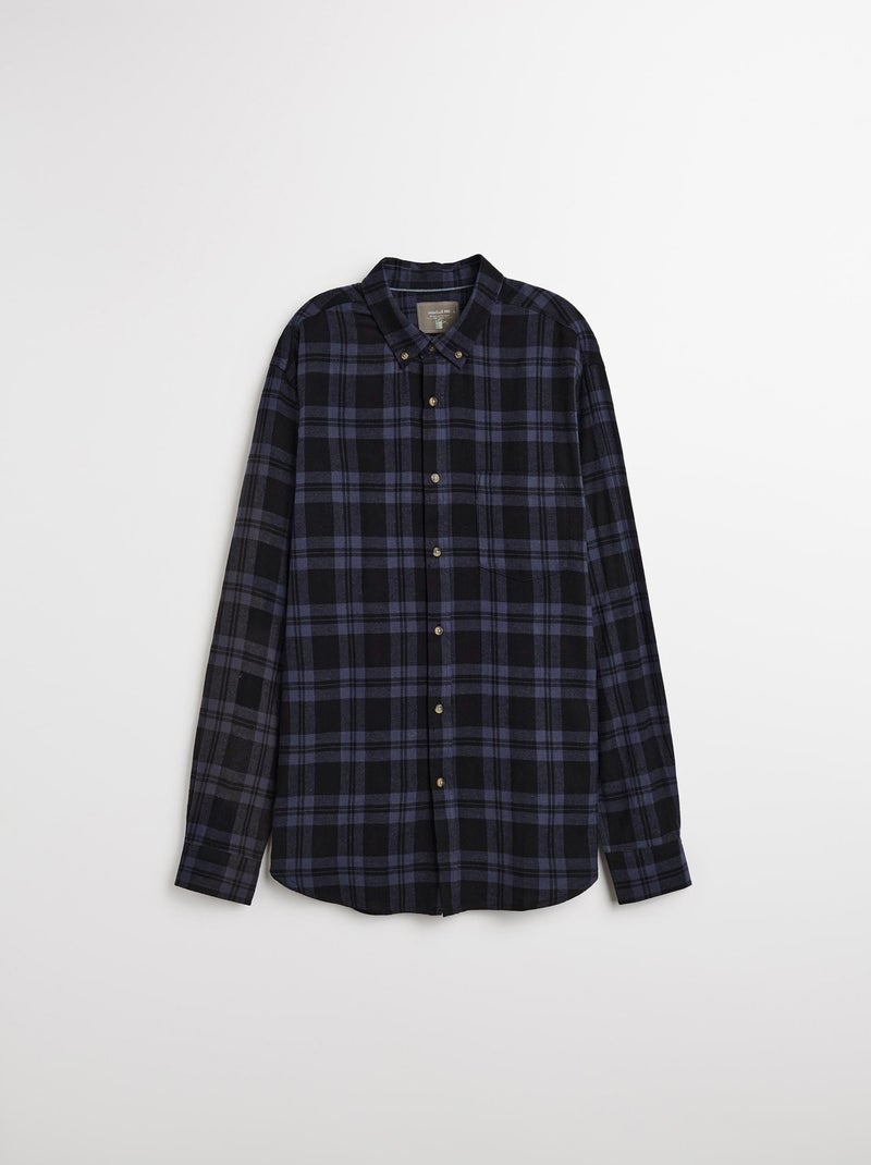 Chemise en flanelle à carreaux, MO Fashion Bleu - Kiabi