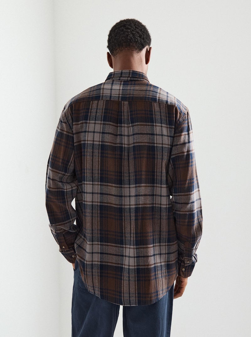 Chemise en flanelle à carreaux, MO Fashion Marron - Kiabi