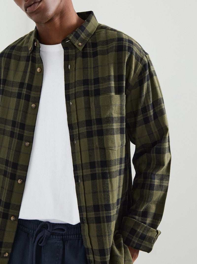 Chemise en flanelle à carreaux, MO Fashion Vert - Kiabi