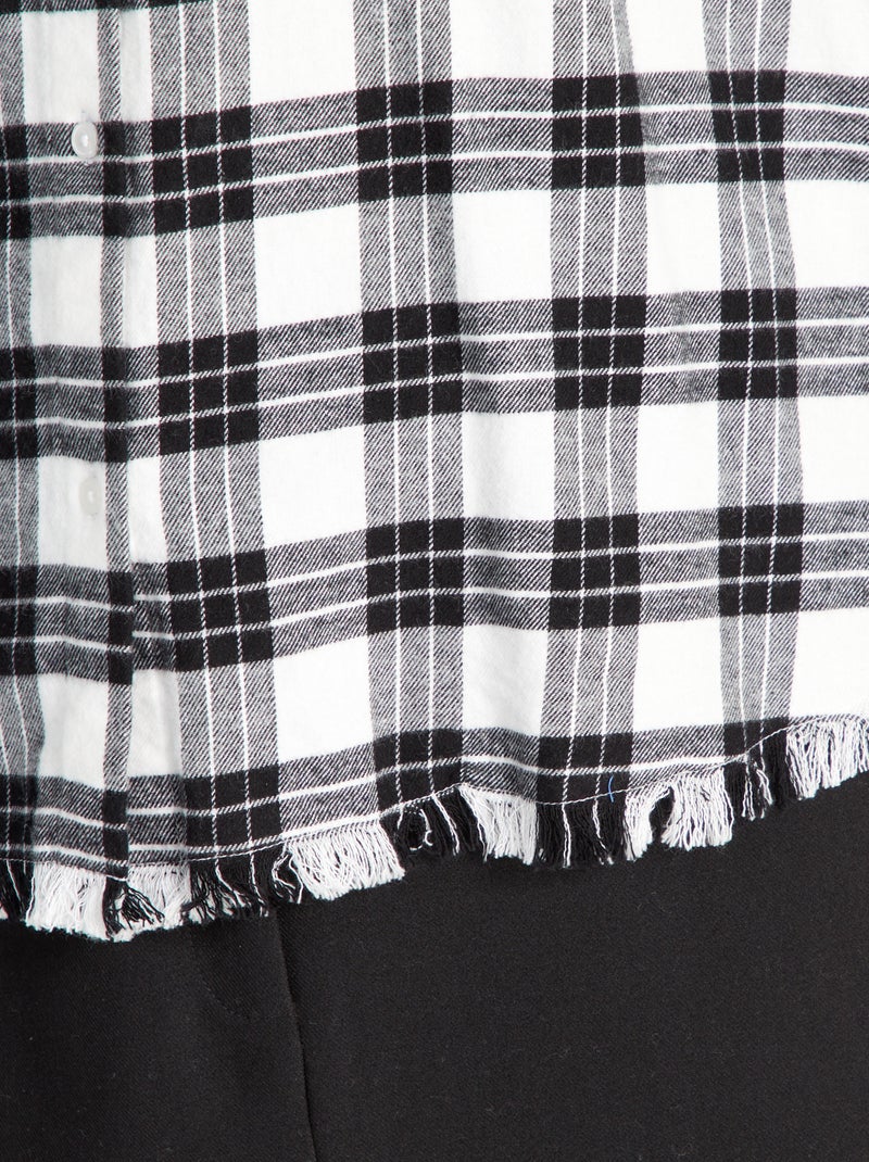 Chemisier En Flanelle à Carreaux Vert Et Noir New York & Company - Taille XS - Volants - Neuf