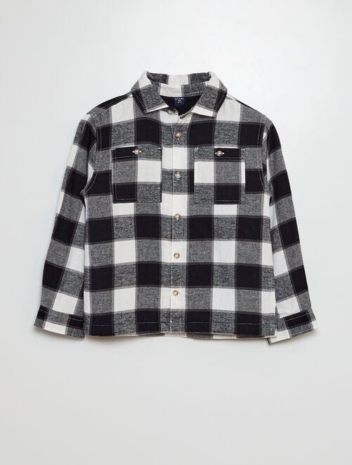 Chemise en flanelle à carreaux - Kiabi