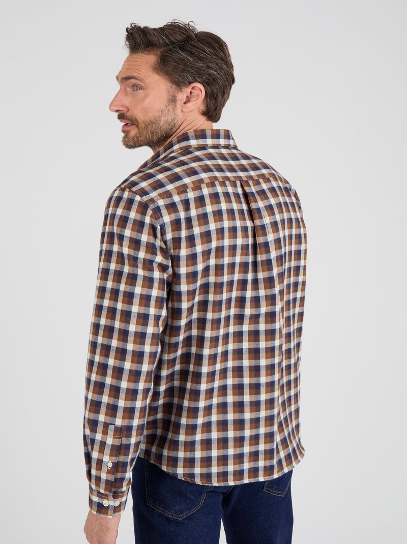 Chemise en flanelle à carreaux Thermolactyl - Damart Bleu - Kiabi