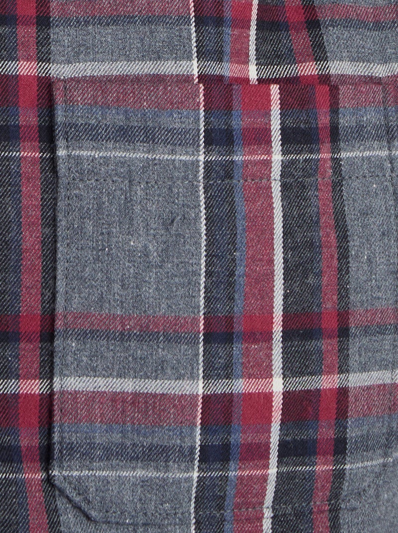 Chemise en flanelle à carreaux Thermolactyl - Damart Gris - Kiabi