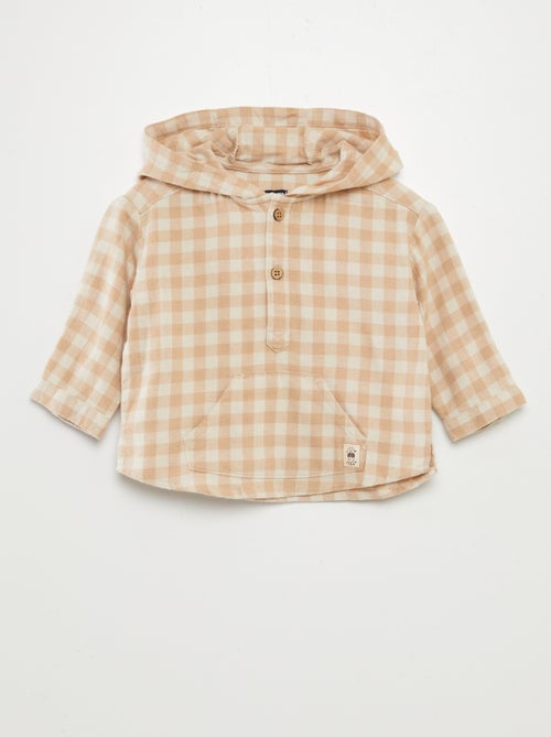 Chemise en flanelle avec capuche - Kiabi