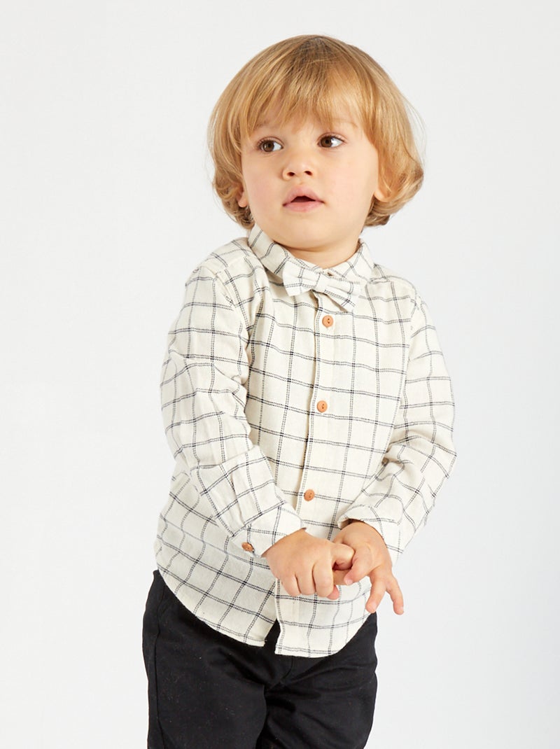 Chemise en flanelle Blanc - Kiabi