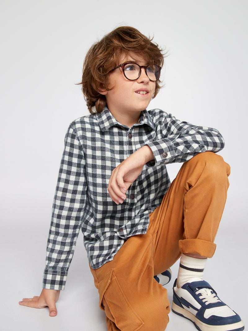Chemise en flanelle Bleu - Kiabi