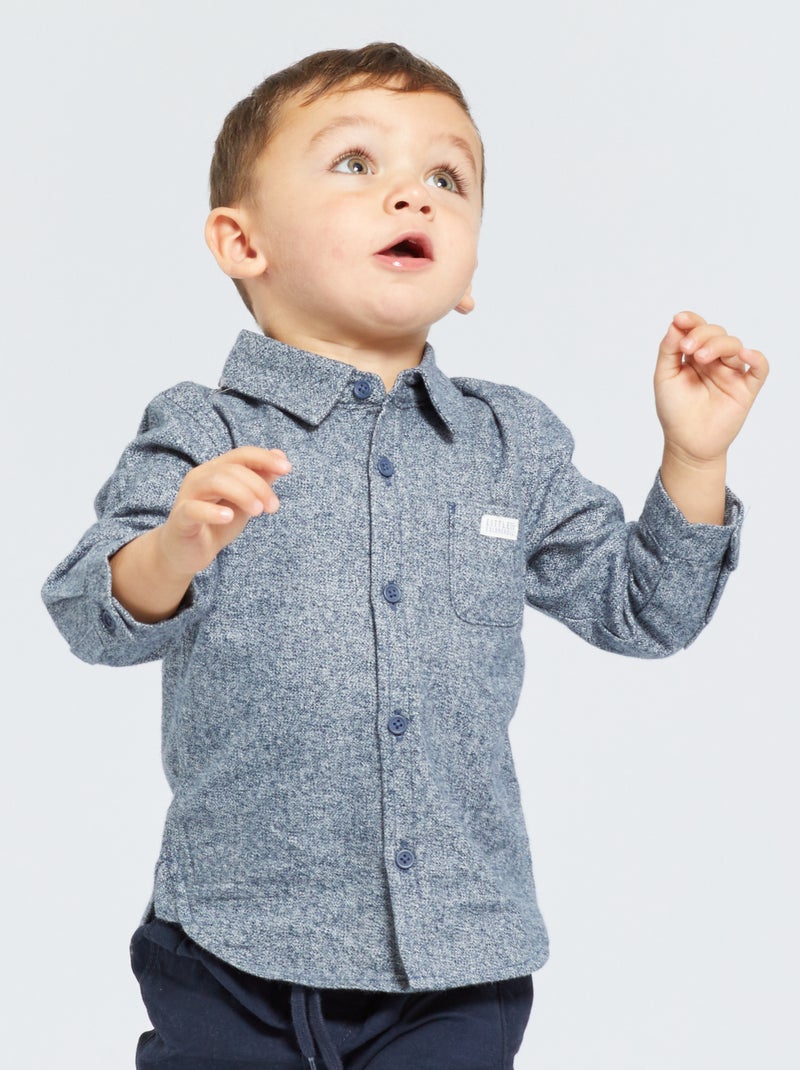 Chemise en flanelle bleu - Kiabi