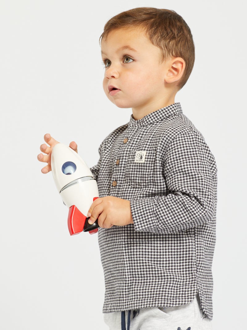 Chemise en flanelle imprimé vichy Blanc - Kiabi