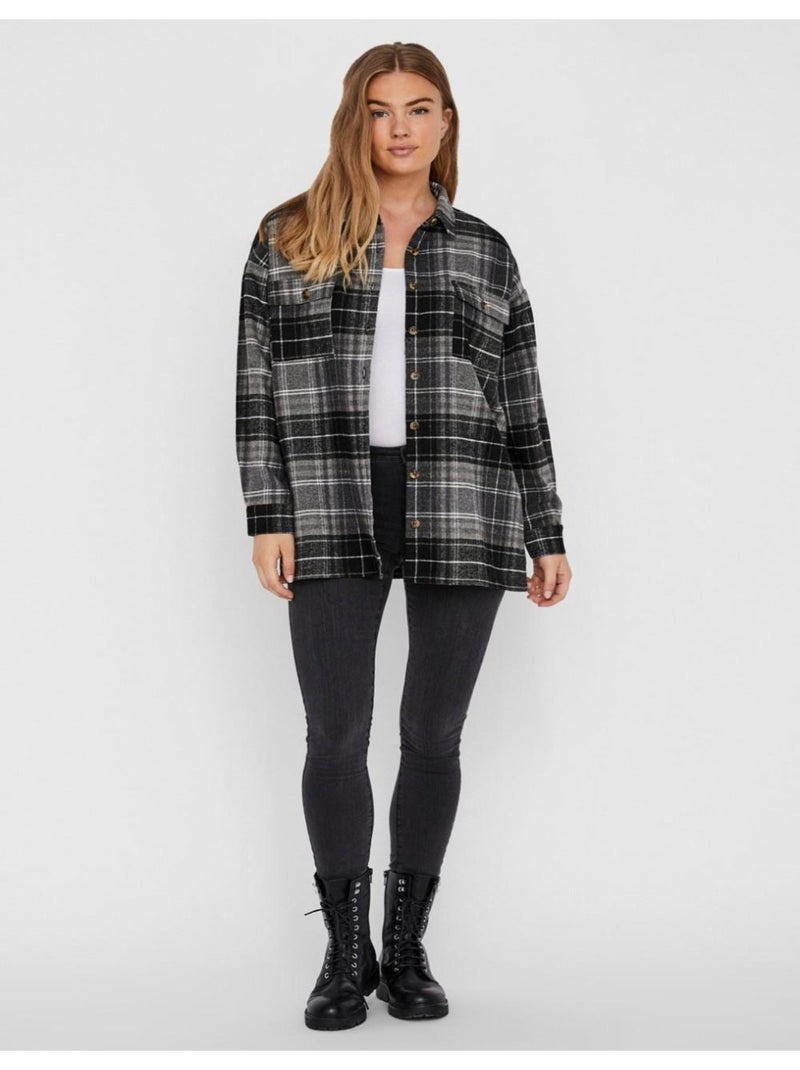 Chemise en flanelle Noisy May Gris - Kiabi