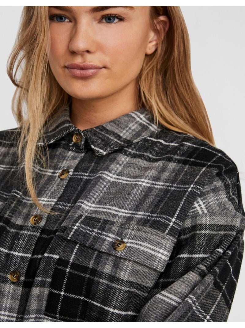 Chemise en flanelle Noisy May Gris - Kiabi