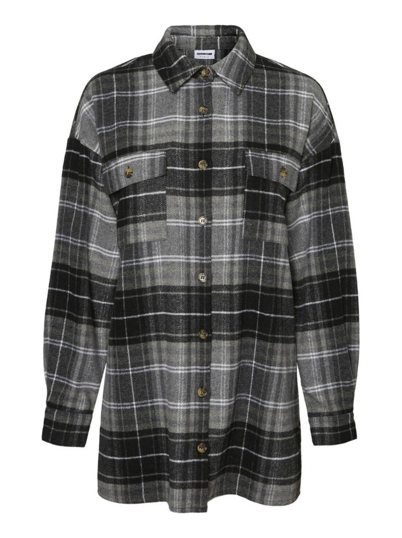 Chemise en flanelle Noisy May Gris - Kiabi