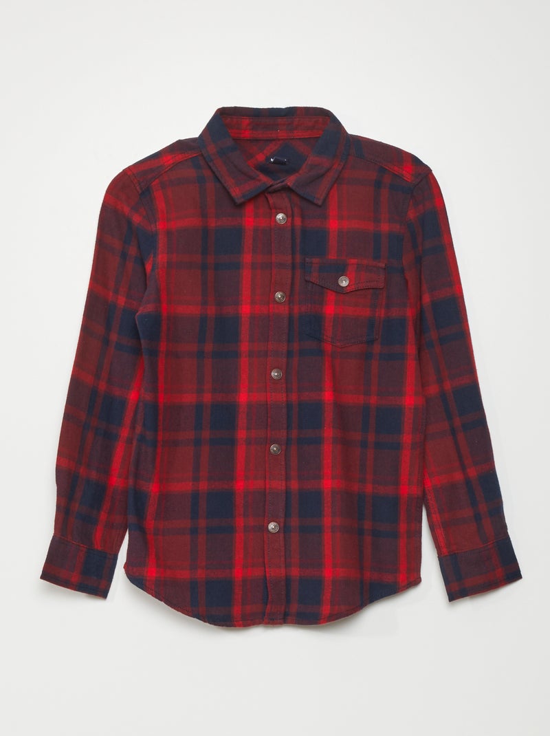 Chemise en flanelle Rouge - Kiabi