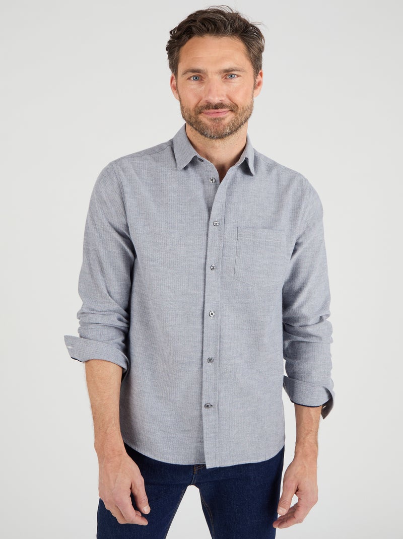 Chemise en flanelle Thermolactyl - Damart Gris - Kiabi