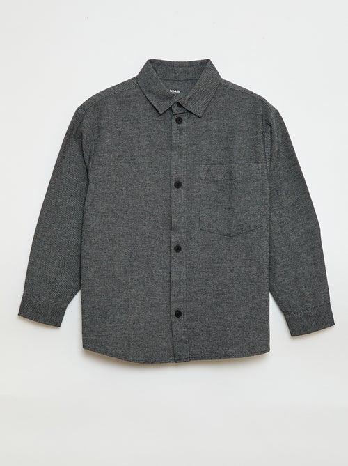 Chemise en flanelle uni - Kiabi