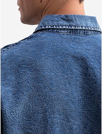Chemise en gabardine de coton jacquard giesto