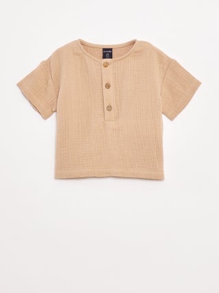 Chemise en gaze de coton à manches courtes