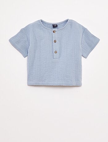 Chemise en gaze de coton à manches courtes
