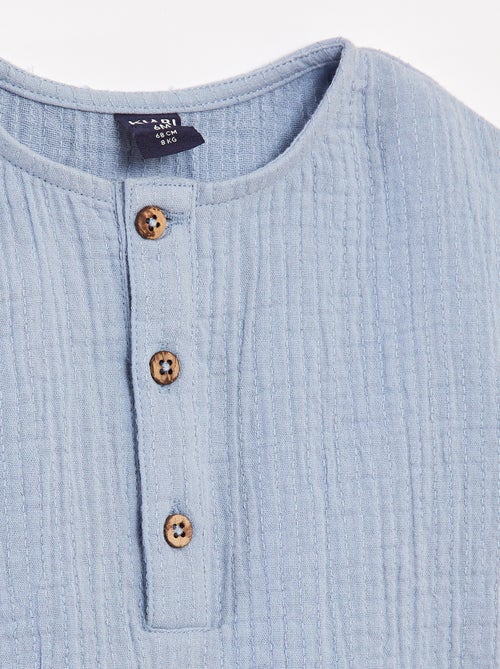 Chemise en gaze de coton à manches courtes - Kiabi