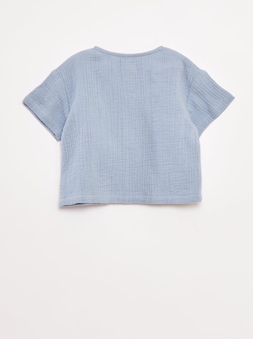 Chemise en gaze de coton à manches courtes - Kiabi