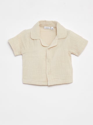 Chemise en gaze de coton à manches courtes 'Name It'