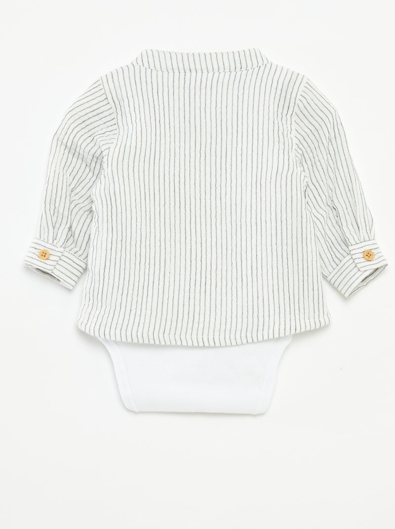 Chemise en gaze de coton avec body intégré 'Name it' BEIGE - Kiabi