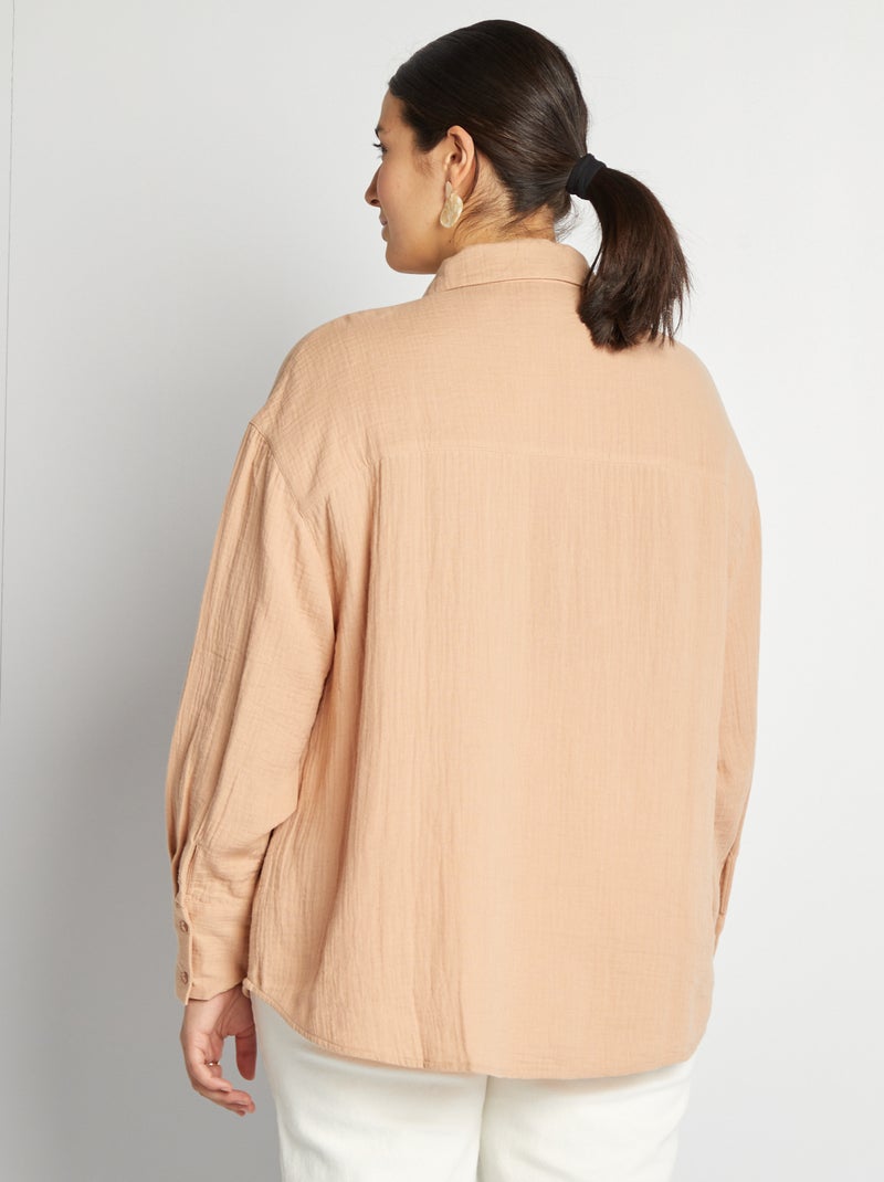 Chemise en gaze de coton Beige - Kiabi