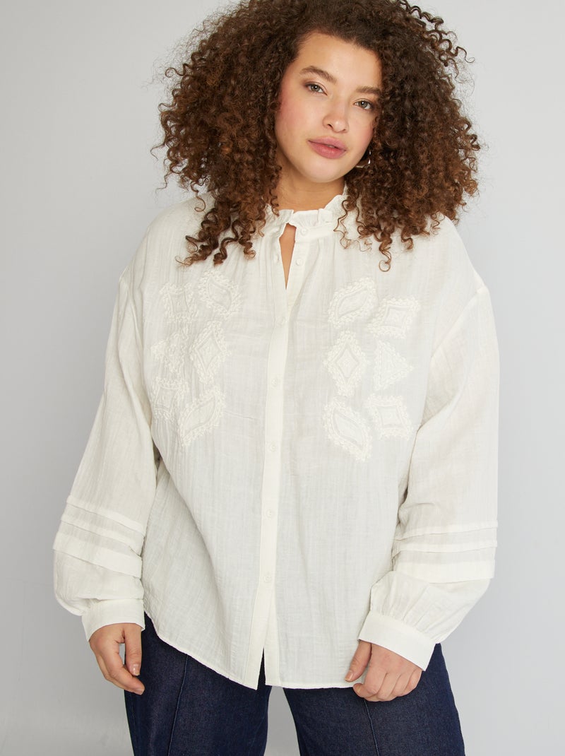 Chemise en gaze de coton BEIGE - Kiabi