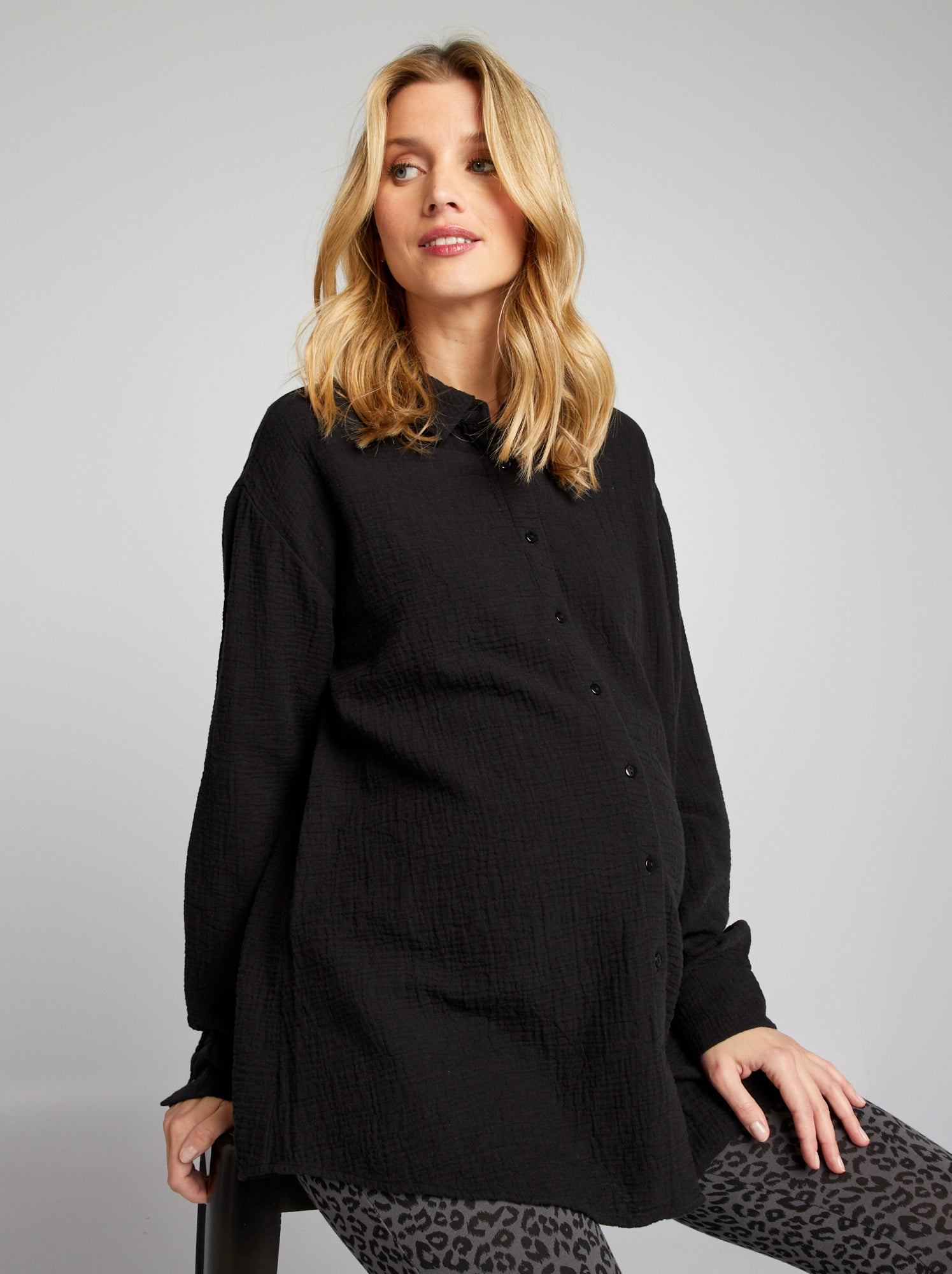 Chemise De Nuit Femme Allaitement - 95% Coton, Manches Courtes, Boutonnée - Confort Maternité été/hiver - 5