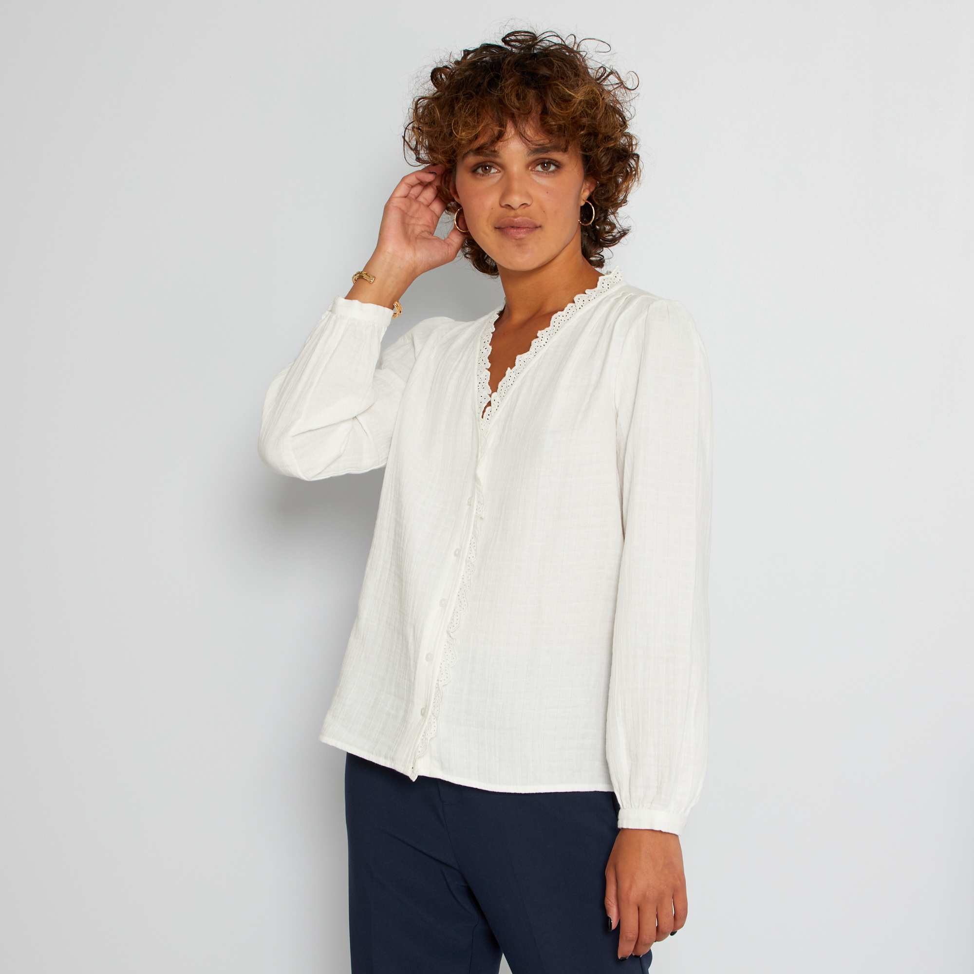 Chemise En Gaze De Coton Femme