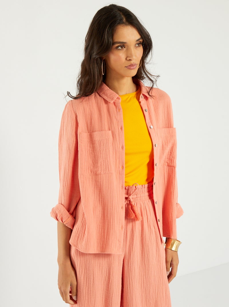 Chemise en gaze de coton Orange - Kiabi