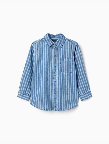 Chemise en jean à rayures et poche